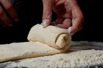 Baker prepares homemade cakes. Professional Female cook