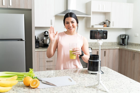 Attractive Active Influencer Showing Healthy Life At Home
