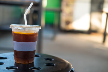 Iced Americano or espresso concoctions with orange juice