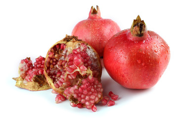 Pomegranate isolated on white