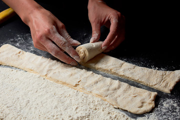 Baker prepares homemade cakes. Professional Female cook