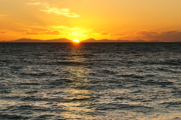 Sunset at Abel Tasman National Park in New Zealand