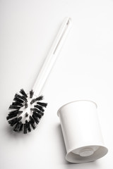 a toilet brush on a white background. close-up.