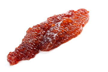 Red caviar isolated on white