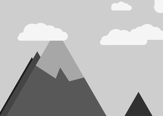 Mountains Panorame Abstract Random Placed Generative Art background illustration