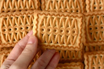 Delicious cookies for Breakfast close up view