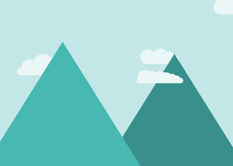 Mountains Panorame Abstract Random Placed Generative Art background illustration