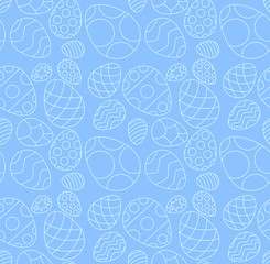 Vector seamless pattern with decorative eggs.Easter holiday. Background colorful template for website, print on fabric, gift wrap and wallpaper