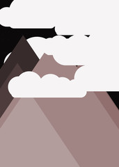 Mountains Panorame Abstract Random Placed Generative Art background illustration