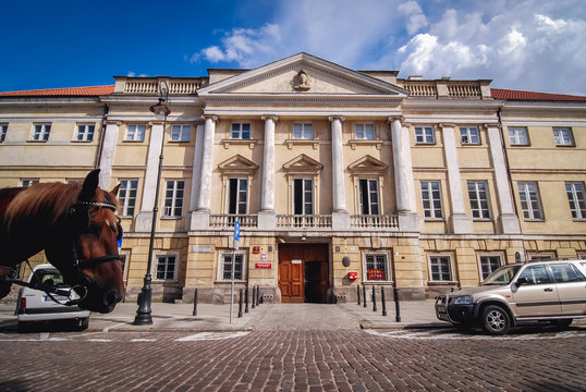 Central Archives of Historical Records located in Raczynski Palace at Długa 7 Street in Warsaw city, Poland
