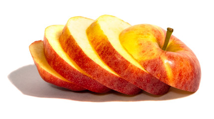 Fototapeta na wymiar Sliced red apple isolated on a white background
