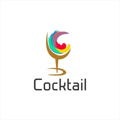 cocktail logo design vector image