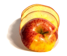 Sliced red apple isolated on a white background
