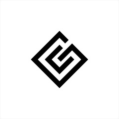 initial GC logo design, CG letter logo vector