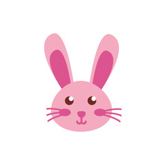 cute little rabbit head easter flat icon