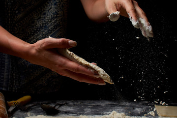 baker prepares homemade cakes