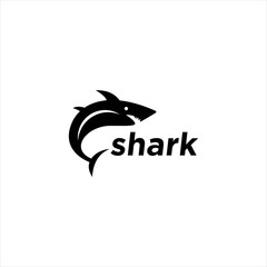 shark logo design vector image with black color