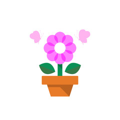 flat icons flower and butterfly,vector illustrations