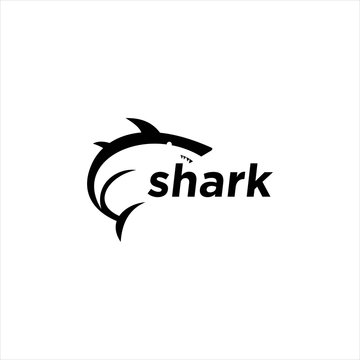 shark logo design vector image with black color