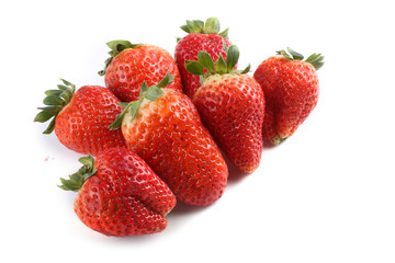 Strawberries isolated on white background