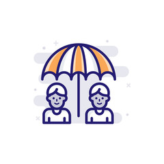 Group Insurance icon Filled Outline Vector Illustration.
