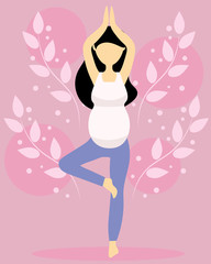 Obraz na płótnie Canvas pregnant in yoga heron pose