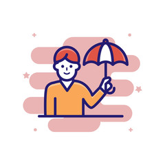 Liability Insurance icon Filled Outline Vector Illustration.