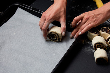 Buns with poppy seeds. Braided Babka Brioche Wreath