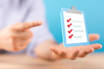 Digital checklist or todo-list displayed .
