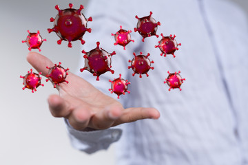 mikro digital epidemic corona virus nCoV , Novel Coronavirus 19-NCP. nCoV denoted is...