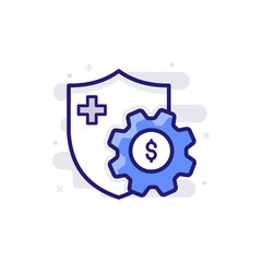 Obraz premium Finite Risk Insurance icon Filled Outline Vector Illustration.