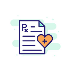 prescription Drug Coverage Insurance icon Filled Outline Vector Illustration.