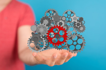 Gear With Success Concept digital.