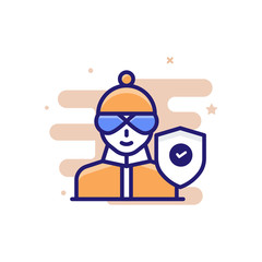 Theft Insurance icon Filled Outline Vector Illustration.