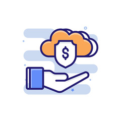 weather Insurance icon Filled Outline Vector Illustration.