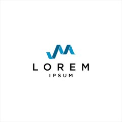 geometric m letter logo design vector image with abstract 