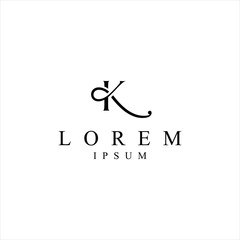 Luxury initial K logo design vector