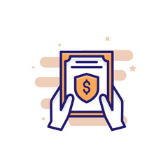 Guarantee Insurance icon Filled Outline Vector Illustration.