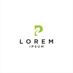 Fototapeta premium p letter logo design with green leaf abstract concept illustration