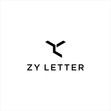 simple initial zy logo design ,yz letter vector 