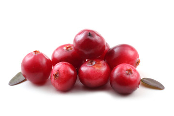 Cranberries and leaves