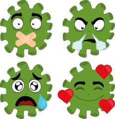 Vector illustration of coronavirus emoticons