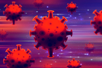 blood dna of covid-19 structure coronavirus crisis outbreak biohazard cell atom disease syndrome in wuhan china in background 3d illustration rendering, healthy medical concept