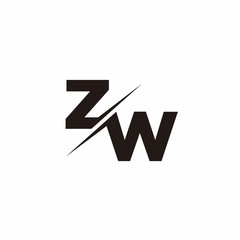 ZW Logo Letter Monogram Slash with Modern logo designs template