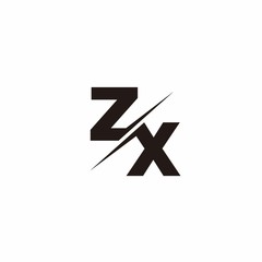 ZX Logo Letter Monogram Slash with Modern logo designs template