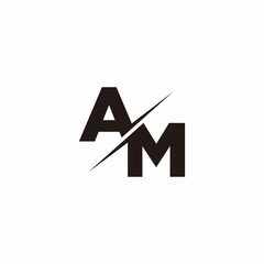 AM Logo Letter Monogram Slash with Modern logo designs template