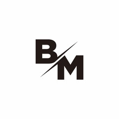 BM Logo Letter Monogram Slash with Modern logo designs template