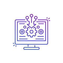 data processing line icon, vector