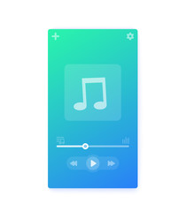 Music player interface, mobile ui vector design