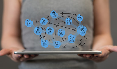 Abstract technology group and data.